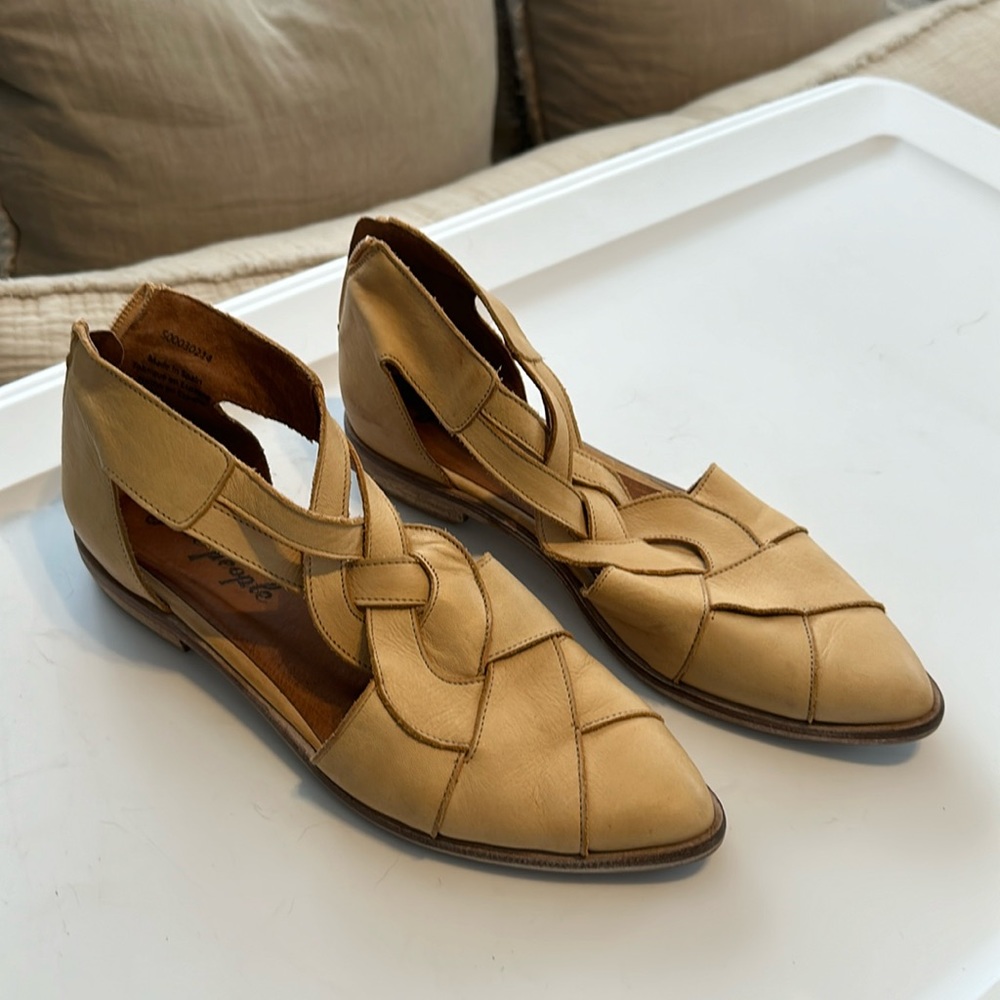 Free people leather zip up sandals